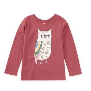 NWT Tea brand owl graphic long sleeve tee